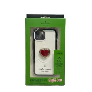 Kate Spade Heart Stability Ring and Case iPhone 15 Heart ring stand